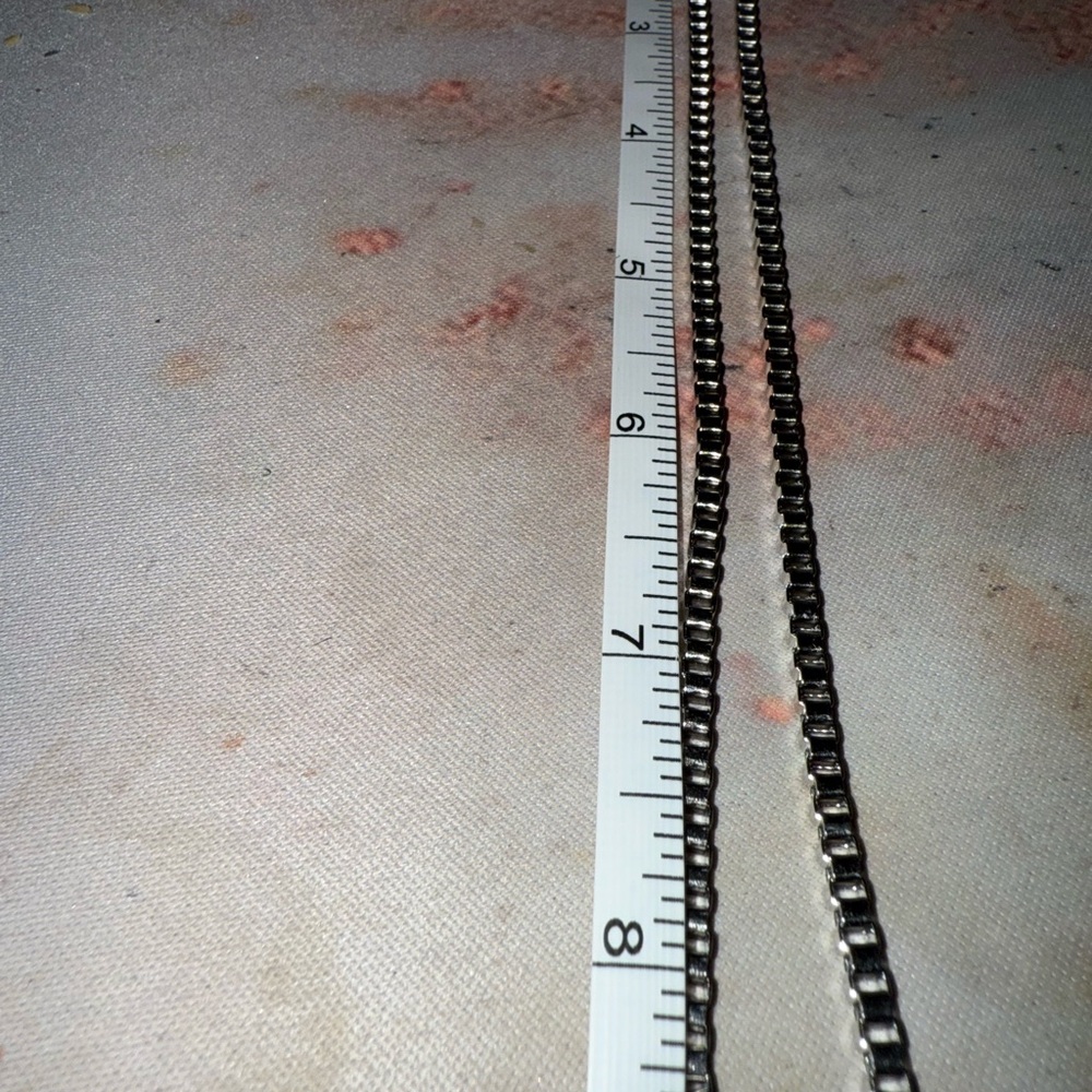 Silver Box Chain Necklace 15 inch 1 in Extender